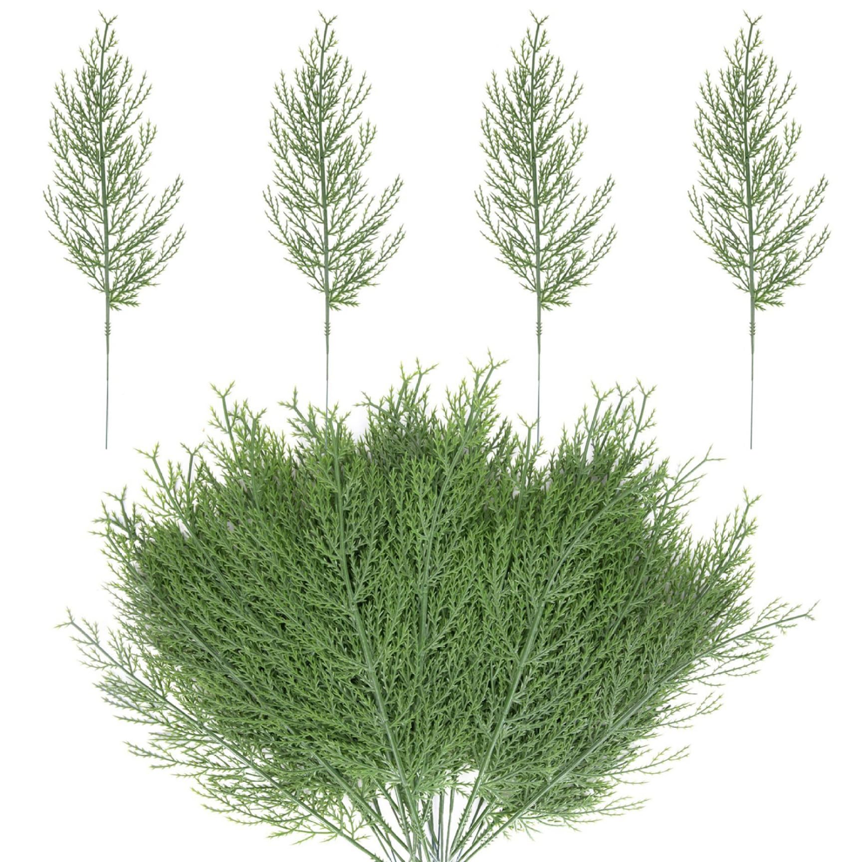 Grsrkep Artificial Pine Branches 40PCS 13.8inch Bendable Christmas Greenery for Crafts Plastic Realistic Faux Cedar Garland for Home Garden Decor