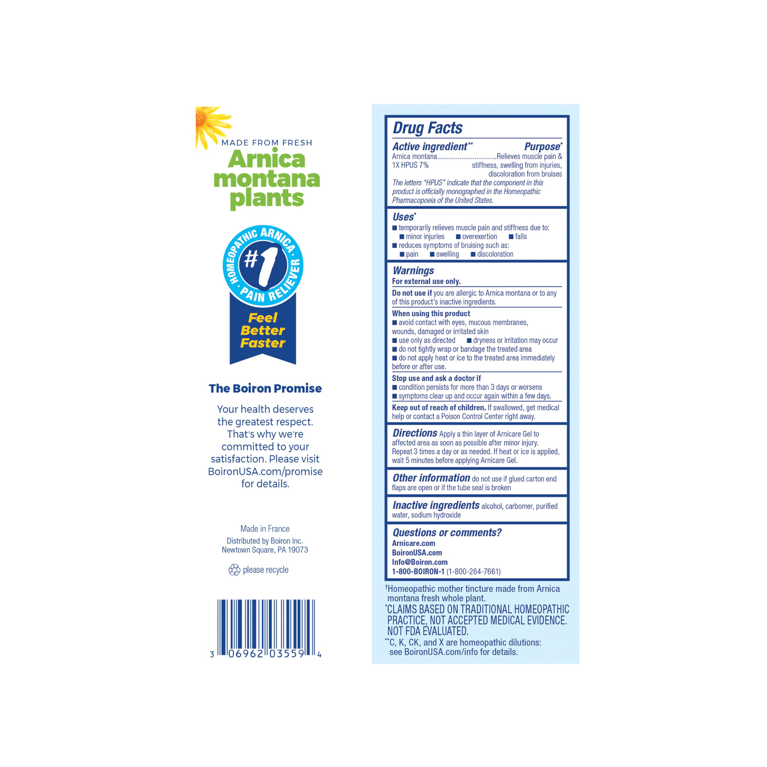 Boiron Arnicare Gel for Relief of Joint Pain, Muscle Pain, Muscle Soreness, and Swelling from Bruises or Injury - Non-greasy and Fragrance-Free - 2.6 oz — Amazon image 7