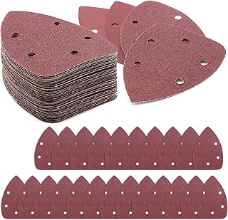 100 PCS Mouse Detail Sander Sandpaper, ZEHIQ Sand Paper Sanding Sheets Hook and Loop Sanding Pads Assorted 40/60//80/120 240/320/400/600/800/1000 Grits