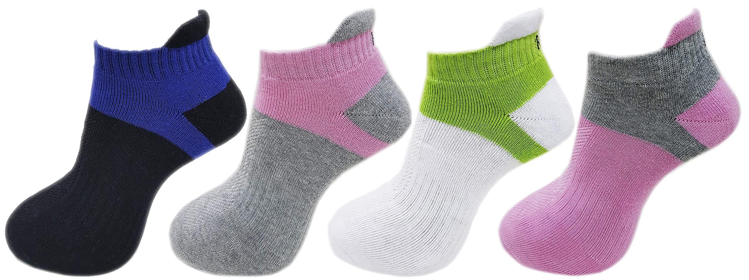 Women's Low Cut Ankle Length Cotton Cushioned Athletic Multicolored Free Size Socks, Pack of 4