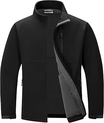 Outdoor Ventures Men's Softshell Jacket Waterproof Fleece Lined Rain Shell Jacket