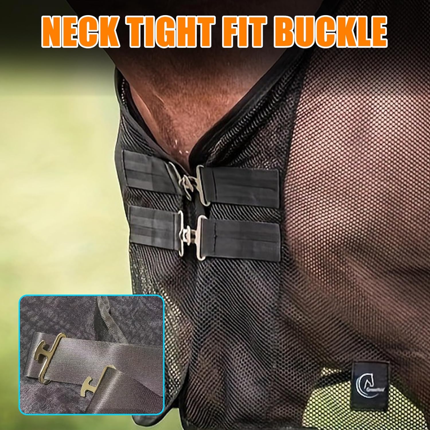 Horse Fly Sheet Breathable, Micro Mosquito Mesh with Adjustable Straps, Lightweight Nylon Equine Sheet, Prevent Fly Bites (70”-72”)