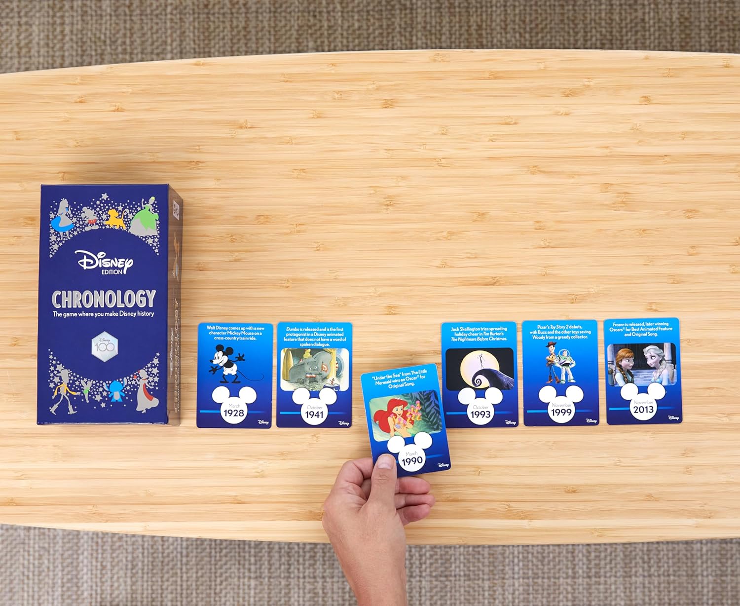 Disney Chronology Game – Family Game - Featuring 150 Disney Events - Make Disney History - Family Game for Night Disney Fans Ages 10 and Up