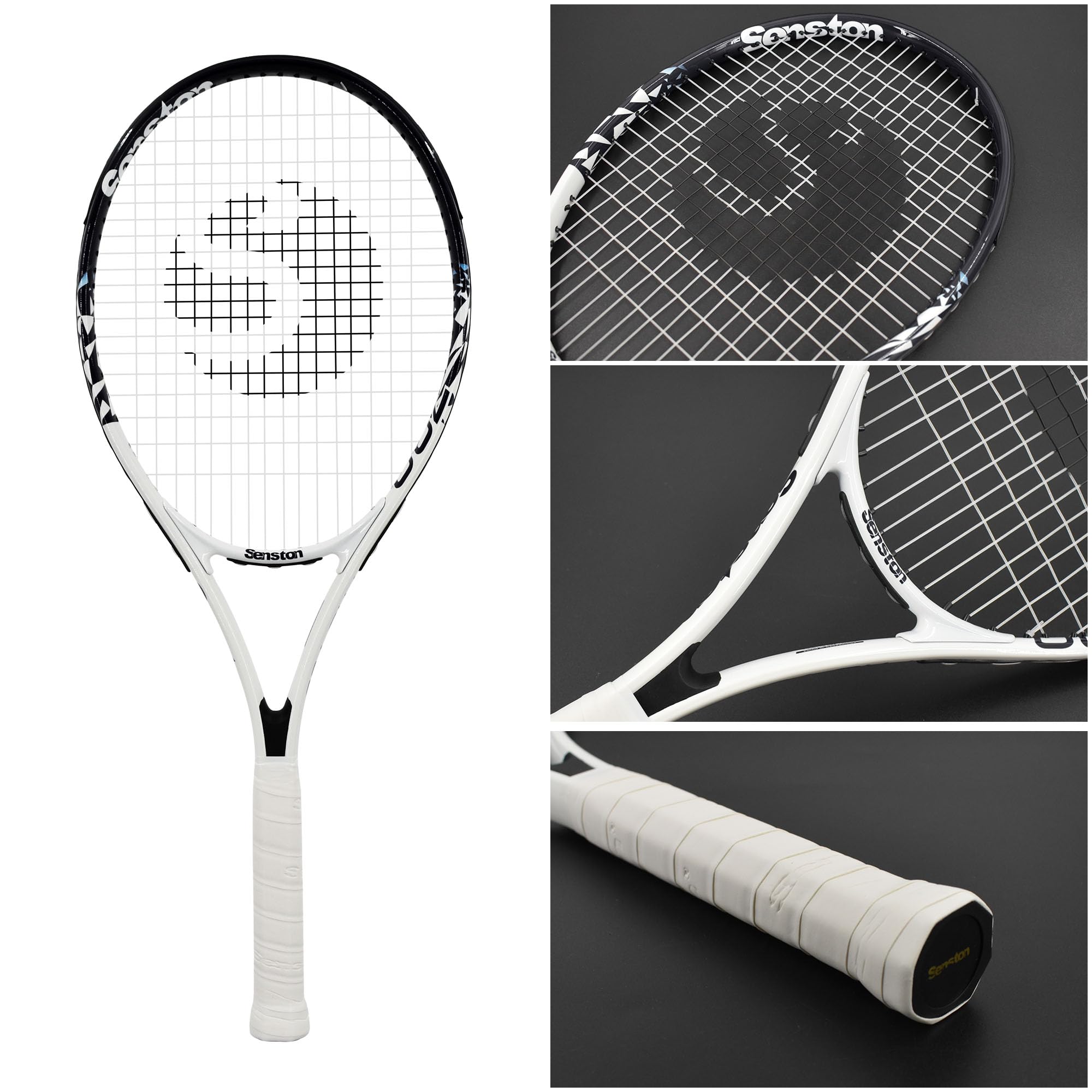 Senston Raqueta de Tenis Moldura de Una Pieza,Unisex,Incluido Bolsa de Tenis/1 Grip/1 Amortiguadores