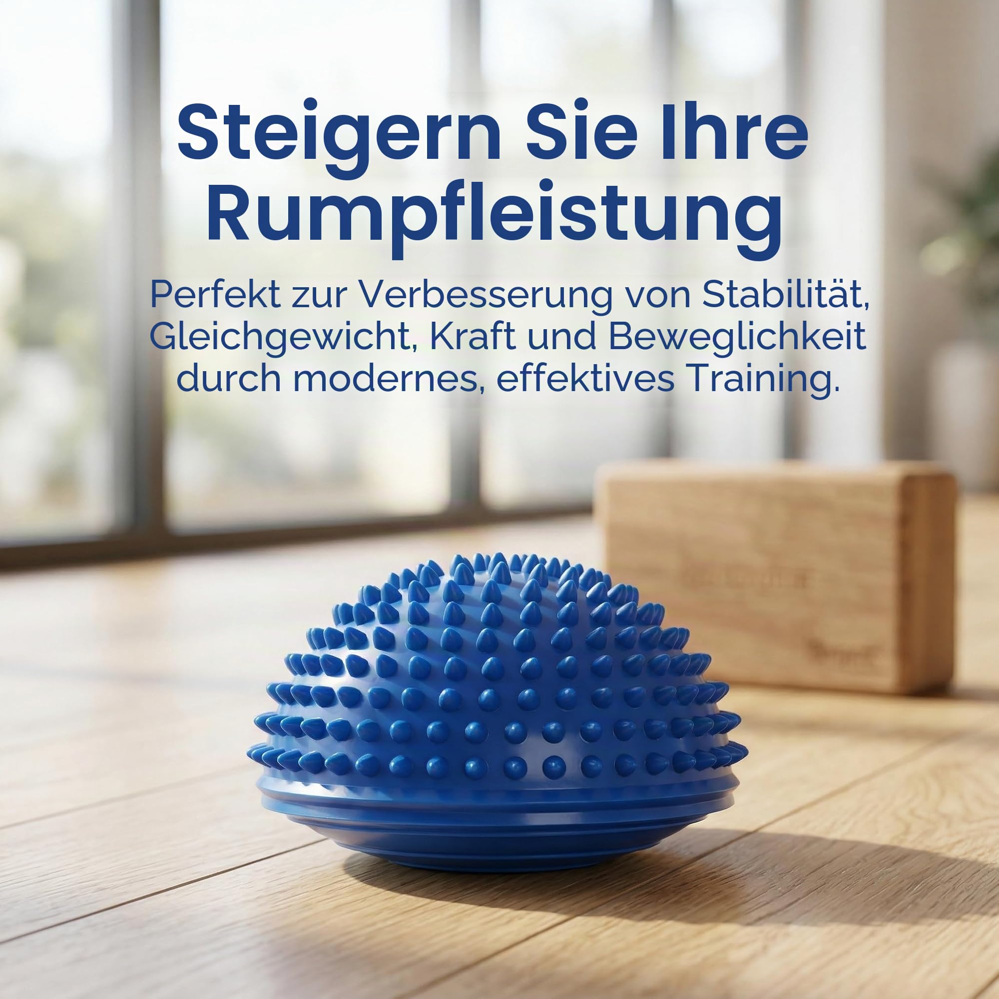 Fasmov 6 Stück Halbrund Yoga-Bäll Sport Balance Pods Mini Therapie Balance-Igel Ball Hart Gymnastik Kugel für Koordination Balance Fitness Training, 16cm