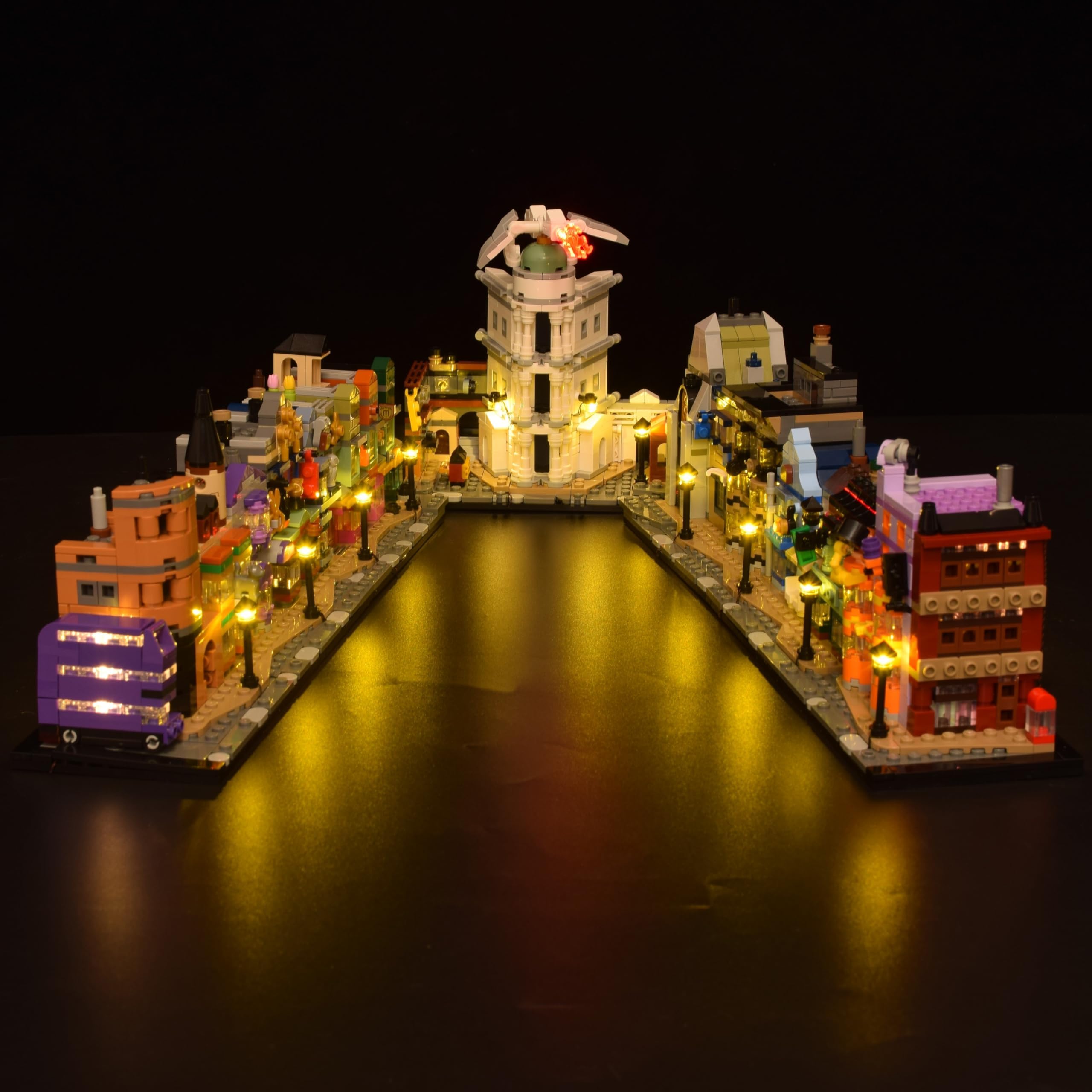LightGo LED Lighting Kit Designed for Lego 76444 Compatible with Diagon Alley Wizarding Shops Building Set - Not Include Model (Remote Version)