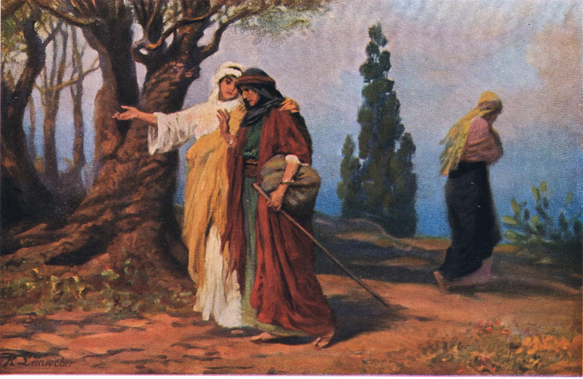 SERENDIPITP Retro Picture Poster Wall Art Pictures Painting Naomi and Ruth by Anton Robert Leinweber Wall Art Canvas Print for Wall Decor 60x90cm