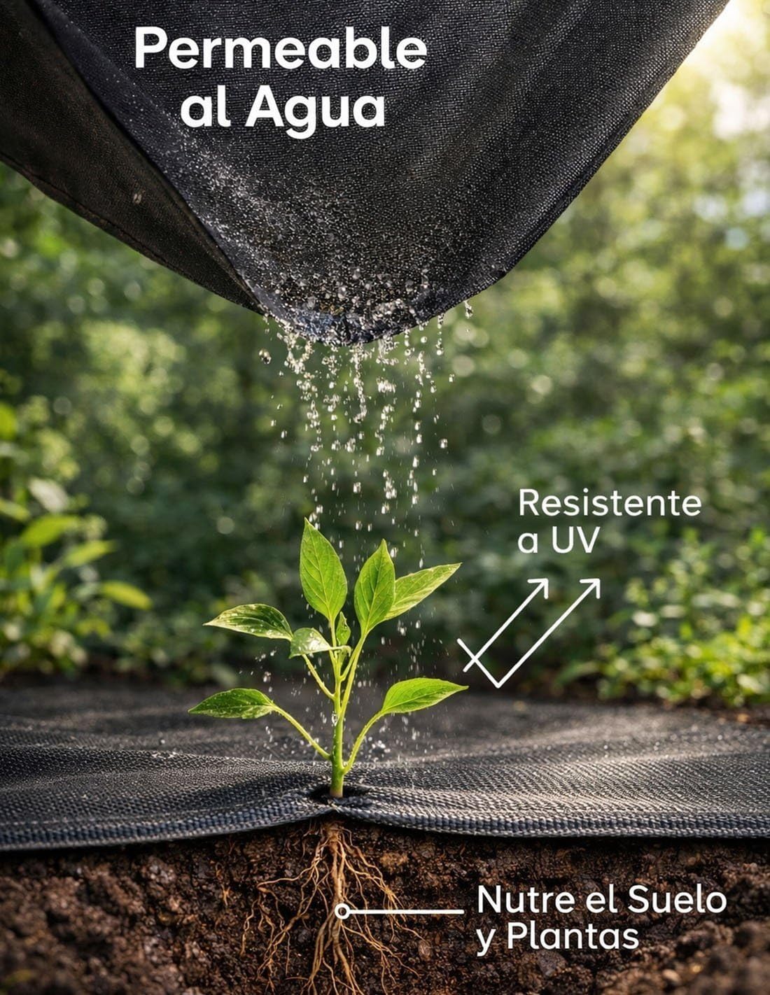 Jardin202 - Malla Antihierbas (Negro) 120gr | Resistente Estabilizada UV | Malla contra Las Malas Hierbas | 2 x 10 m + 20 Anclajes -