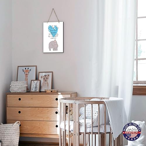 Miniatura 6 de Lifesong Milestones Letrero de pared de madera para habitación de niños, decoración de pared de elefante, letreros para decoración de habitación de