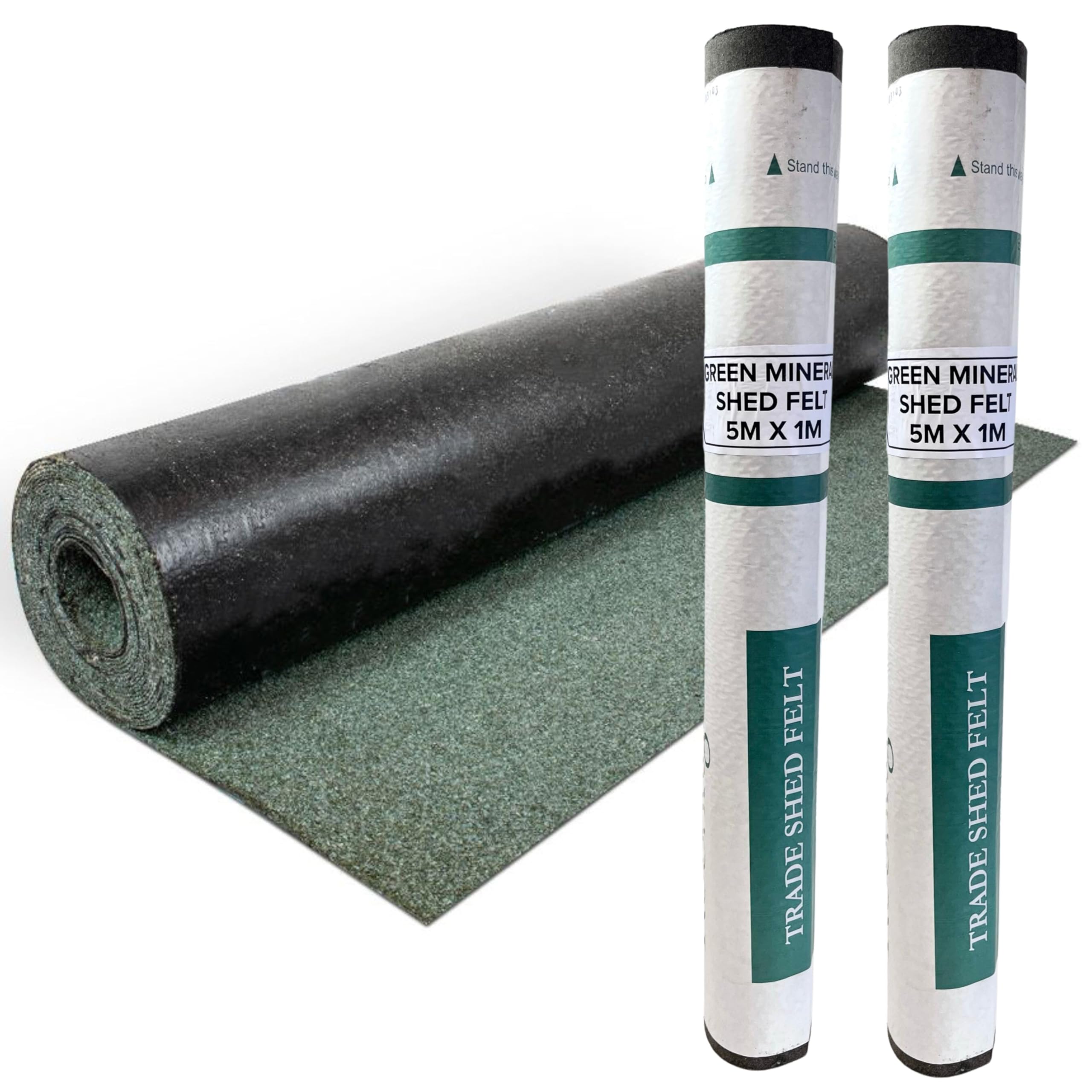 Novecrafto Heavy-Duty Mineral Shed Roofing Felt - Standard Grade Green Roof Felt - 5m x 1m - 2 Rolls