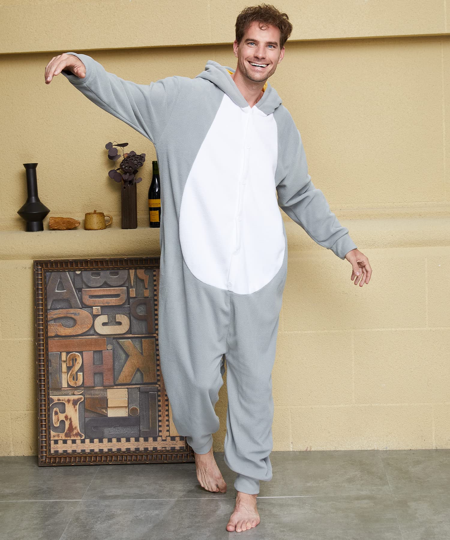 Dodheah Onesie Rhinocéros Cosplay Adulte Costumes d'halloween Pyjamas Combinaisons d'animaux Vêtements de Nuit Loungewear