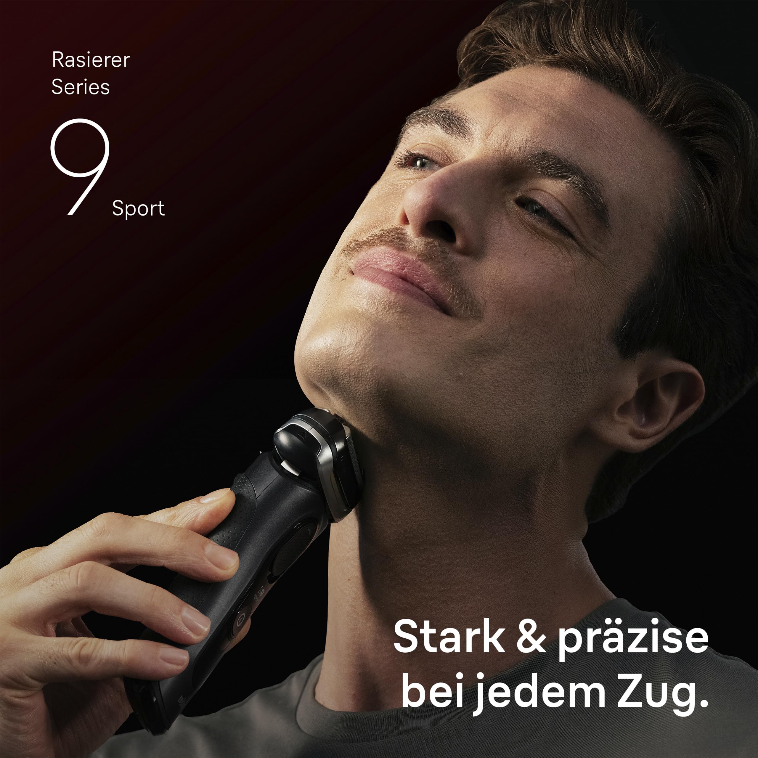 Braun Rasierer Herren Elektrisch Series 9 Sport, 9110si, Schwarz | Elektrorasierer mit 4+1 Präzisionskopf, Barttrimmer mit 60 Min. Akku, Wasserdicht, Inkl. Reiseetui Und Ladeständer
