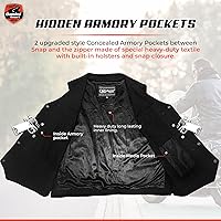 Vista 5 de Daniel - Chaleco de motociclista inteligente para hombre, diseño de cuello en V, chaleco de mezclilla negro con lateral liso y bolsillo