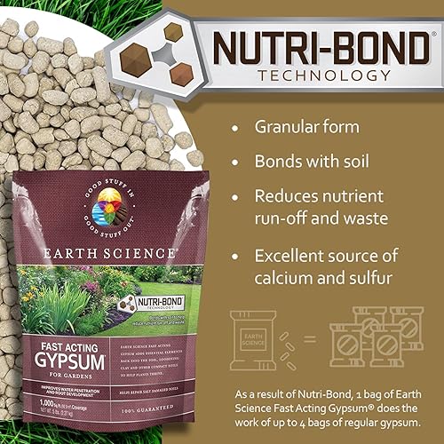 Miniatura 5 de Earth Science Yeso de acción rápida, 5 libras, el acondicionador de suelo añade calcio, repara el daño de la sal y el crecimiento de las raíces con