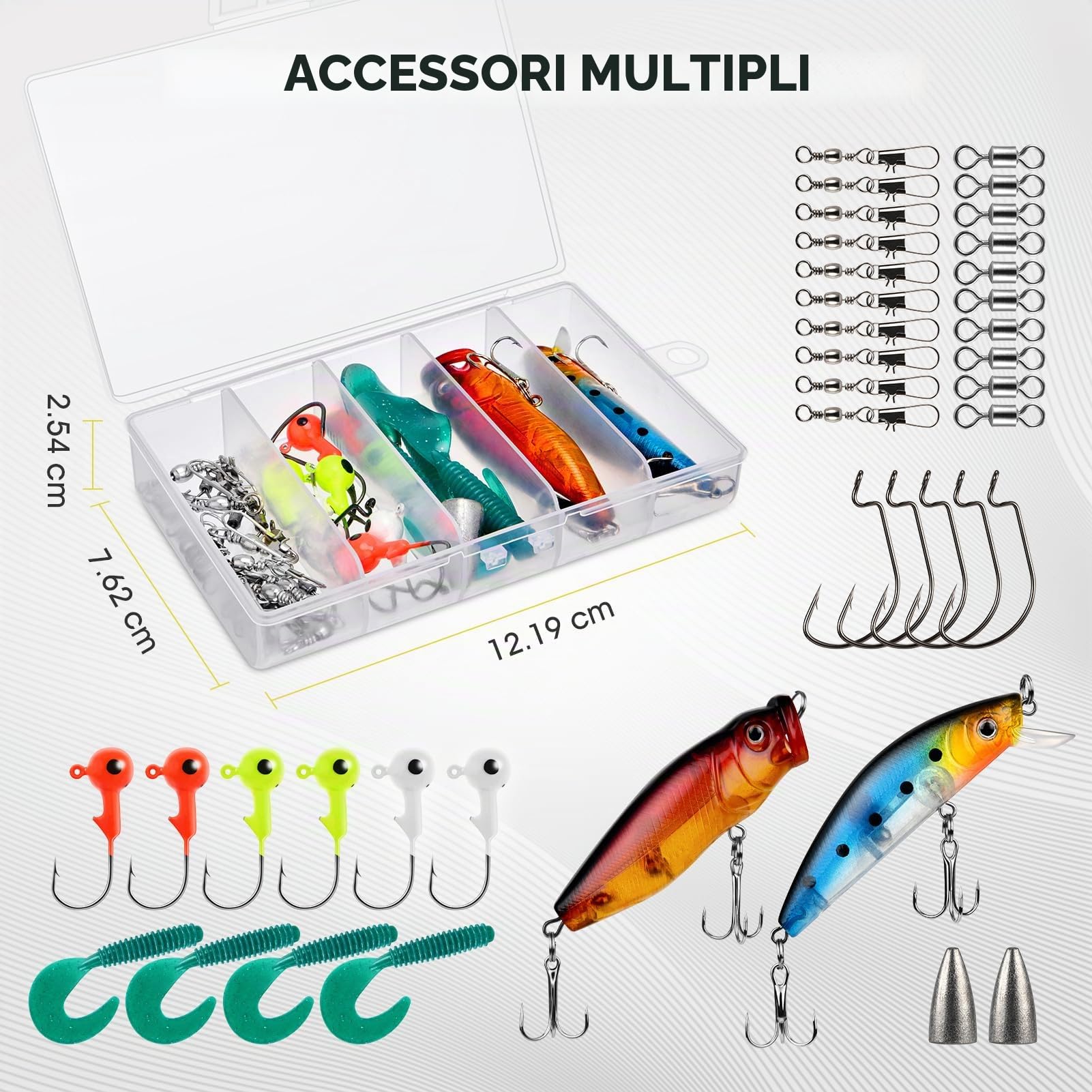 Gonex Canna da Pesca e Mulinello Combo Set di Canne Telescopica con Lenza, Kit di Esche da Pesca e Borsa per Il Trasporto