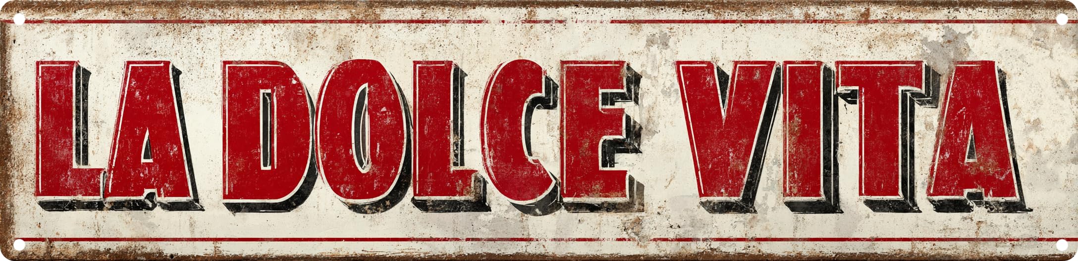 Vintage Tin Sign Retro Metal La Dolce Vita Signs For Home Decor Stylish Wall Art Plaques Gift For Home Bathroom Kitchen And Gothic Wall Decor In Every Room 4x16 In