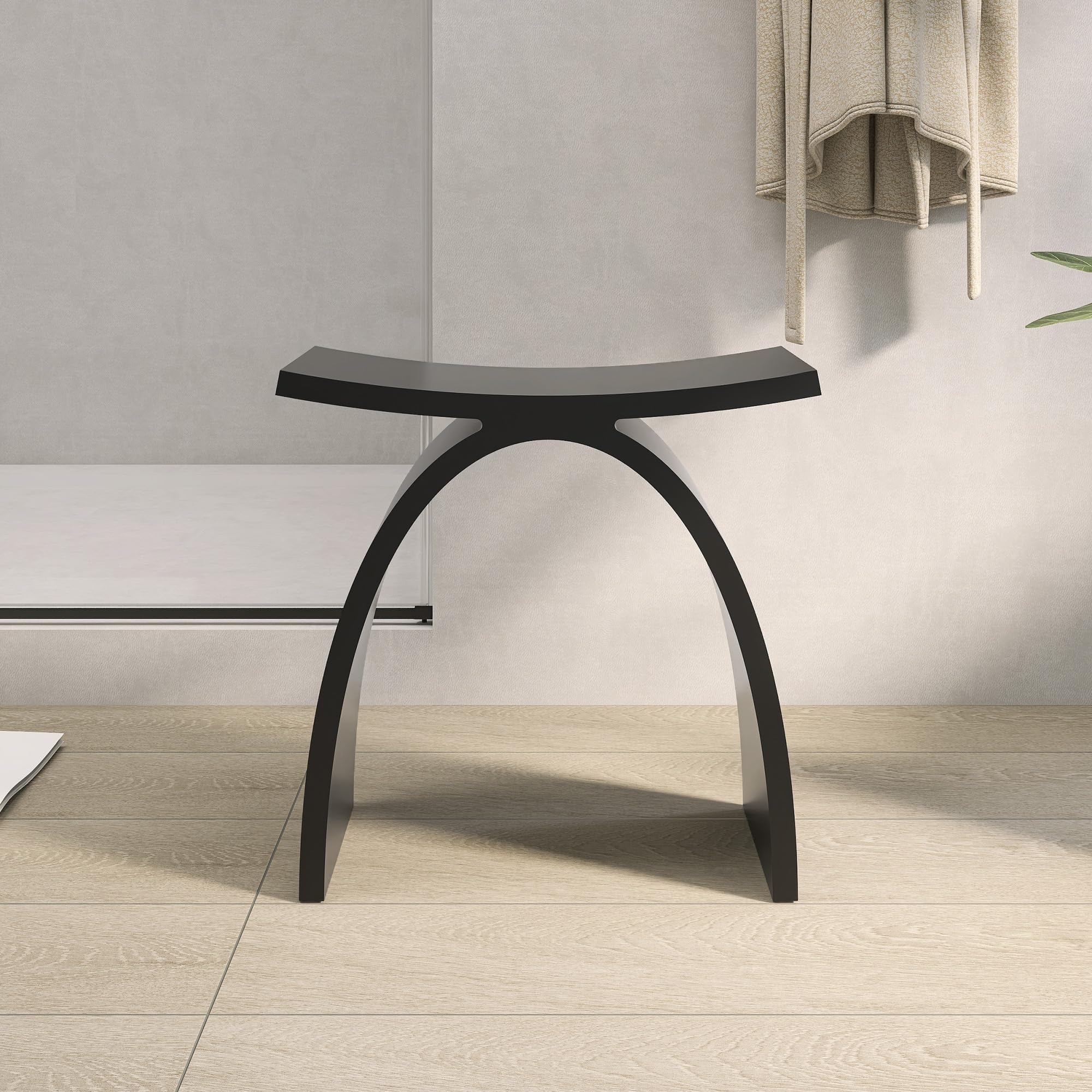 Silla de ducha, color negro, taburete de ducha impermeable, asiento de baño, apto para FSA HSA, uso médico, capacidad de peso de 400 libras, antideslizante, cómodo 17 pulgadas de altura, pesa 24