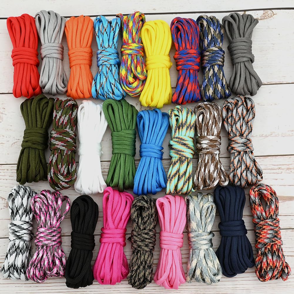 Linka do bransoletki paracord, 26 kolorów, 4 mm, linka spadochronowa, linka paracord, 550, 7 żyłek, DIY, ręczne oplatanie, do survivalu, na zewnątrz, smycze, brelok, obrożę dla psa, karabińczyk,