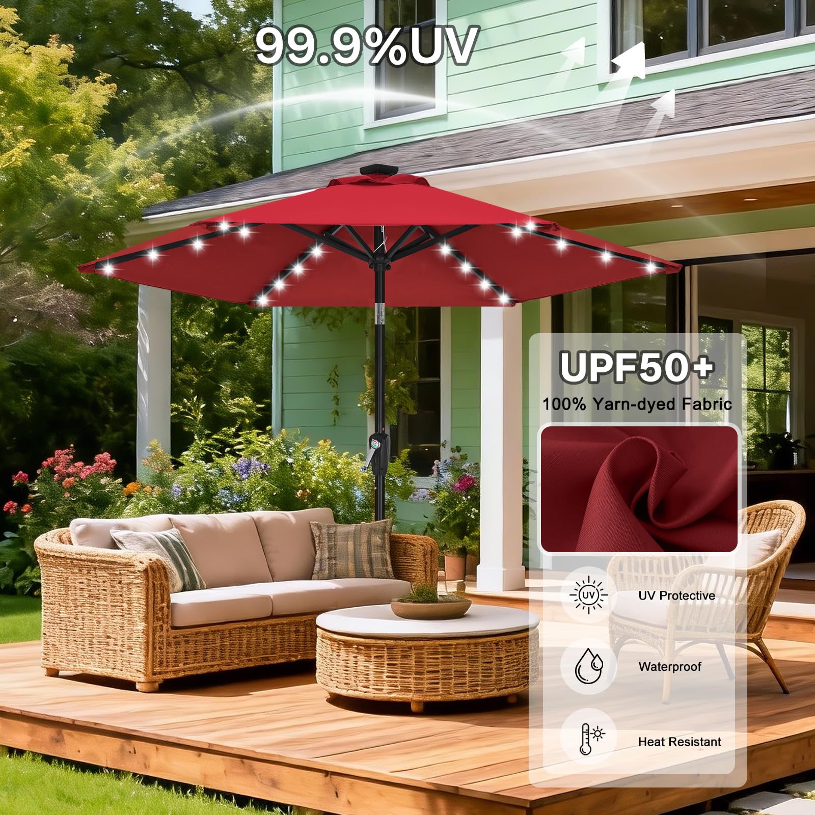 6 ft square patio umbrella PURPLE LEAF 6 ft. Square Aluminum Crank and Tilt Outdoor Patio Market  Umbrella in Gray PPL03MLZXS06-GY