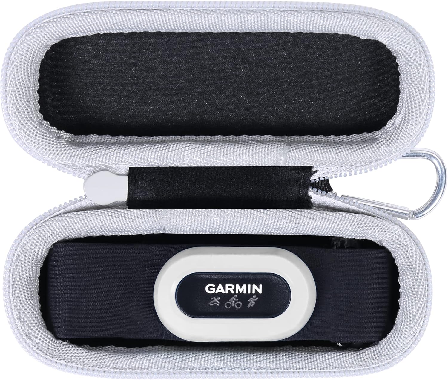 Aenllosi Hard Carrying Case Replacement Compatible with Garmin HRM-Pro Plus, Premium Chest Strap Heart Rate Monitor Holder(Case Only) (Grey Zipper)