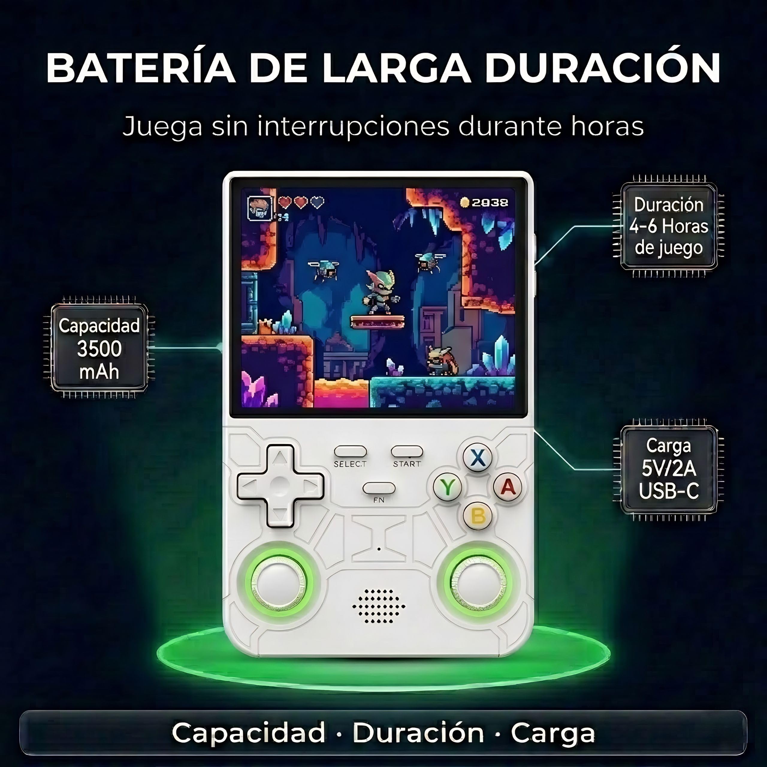Genzo Consola Portatil Retro R36 Ultra 2026 con 128GB y más de 40.000 Juegos - Juegos de PSP, GameB, PS1, SuperNint, MegaD, NeoG, etc. +30 Emuladores -Pantalla Grande HD IPS de 4 Pulgadas (Blanco)