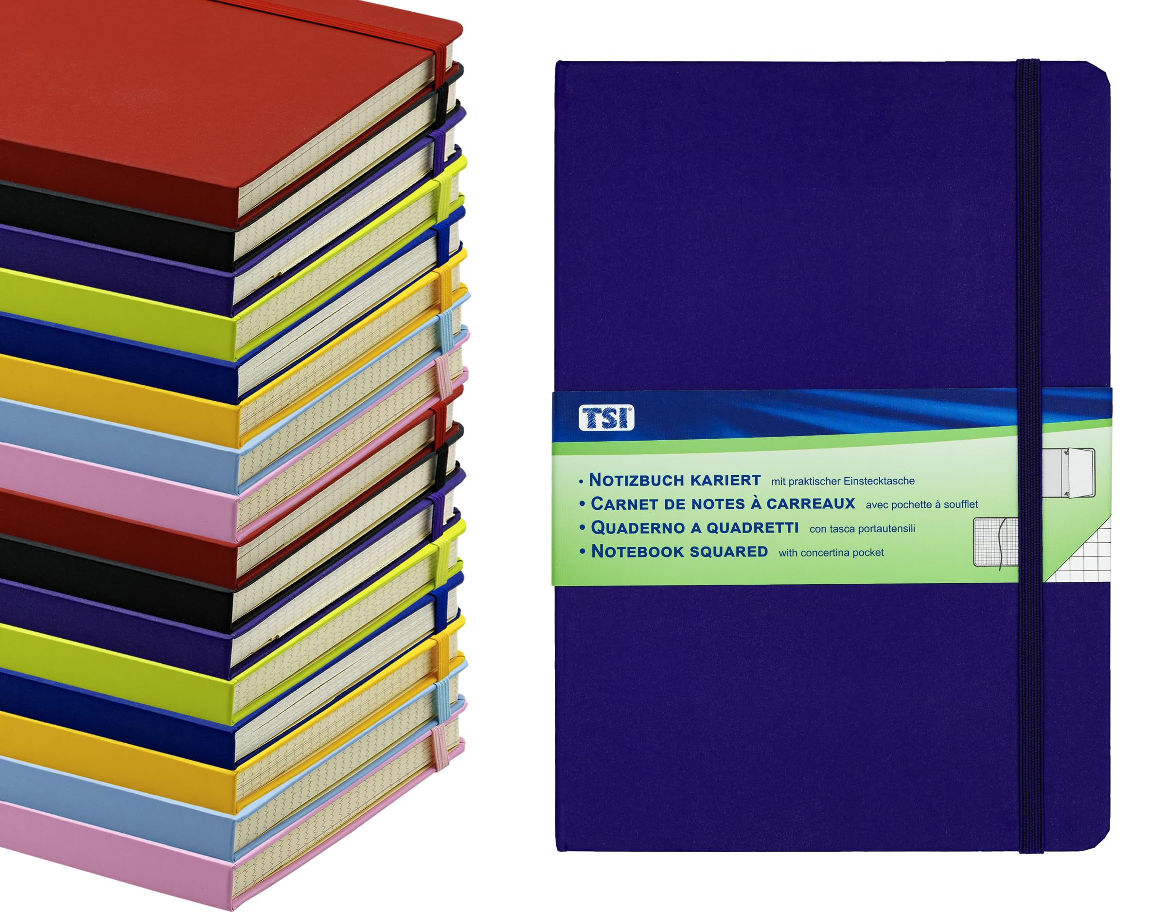 TSI Notebook A5 Squared Colour Indigo 192 Pages Item No. 63555-IN