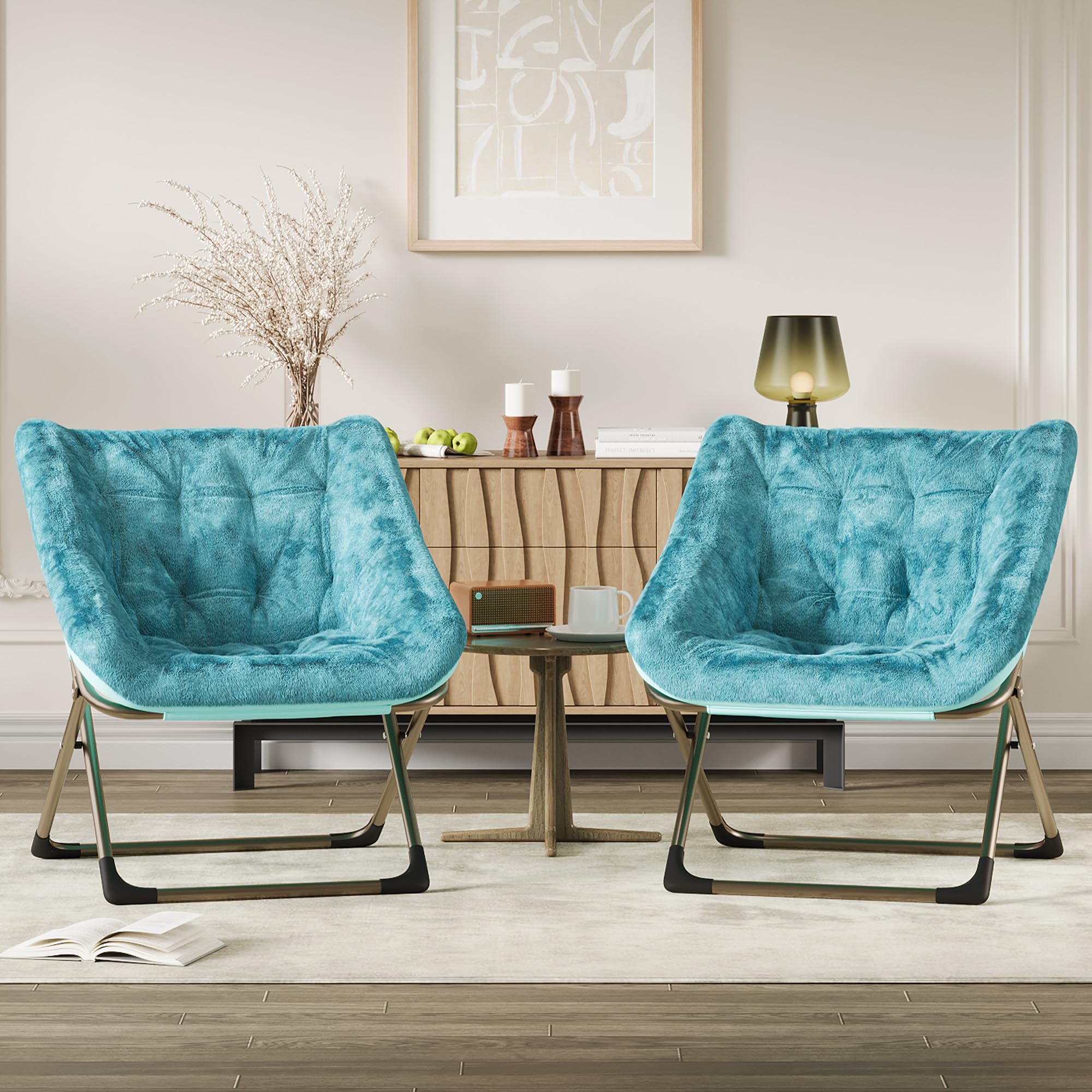 Garvee Fauteuil Pliant Luna pour Adultes, Fauteuil Lounge Confortable