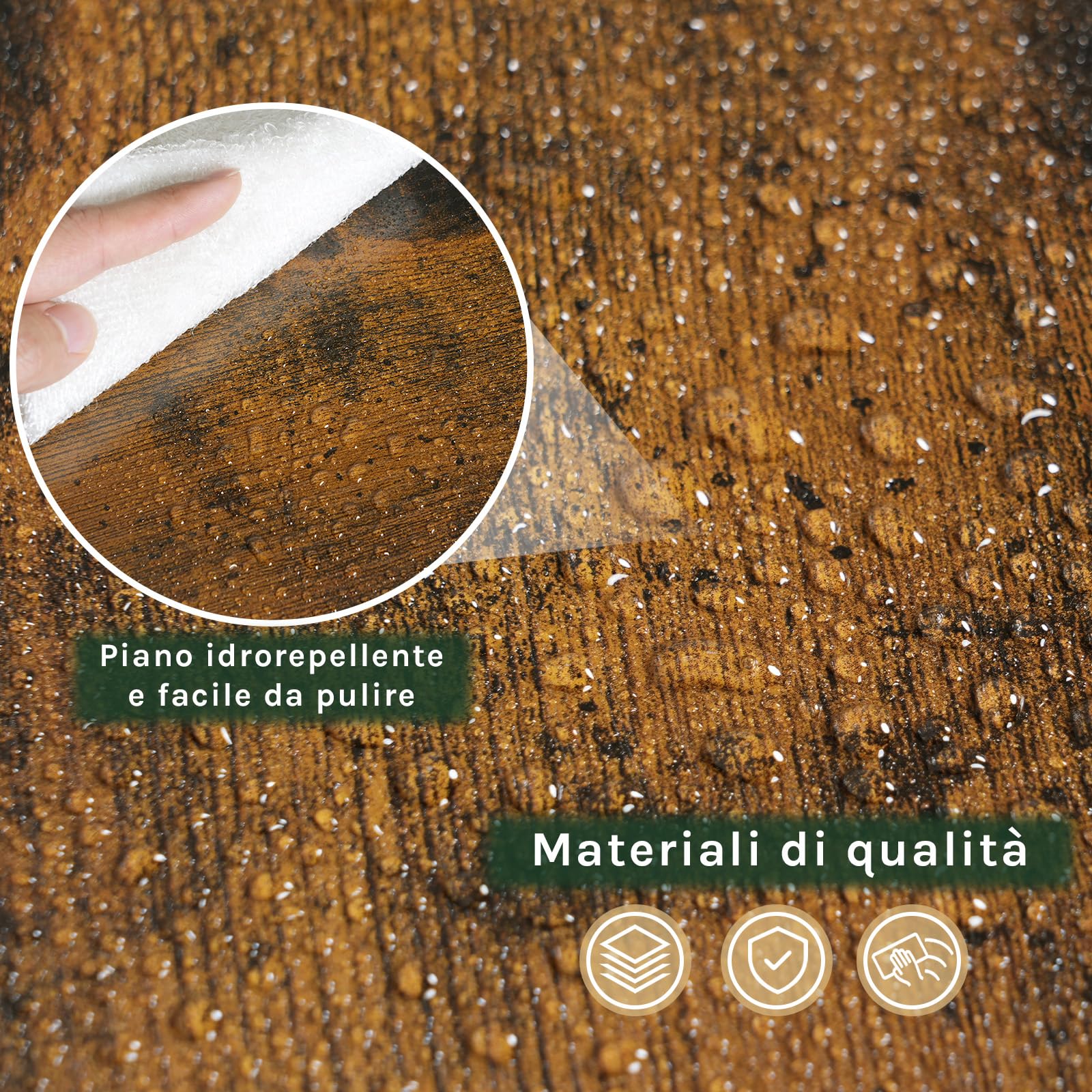 WOLTU Tavolo da Bar, Bancone da Bar con 1 Cassetto e 3 Ripiani, Tavolo Penisola per Cucina, Pub, Bistrot, Legno Ingegnerizzato (Senza assi di legno, Rustico + Nero, 100 x 50 x100 cm)