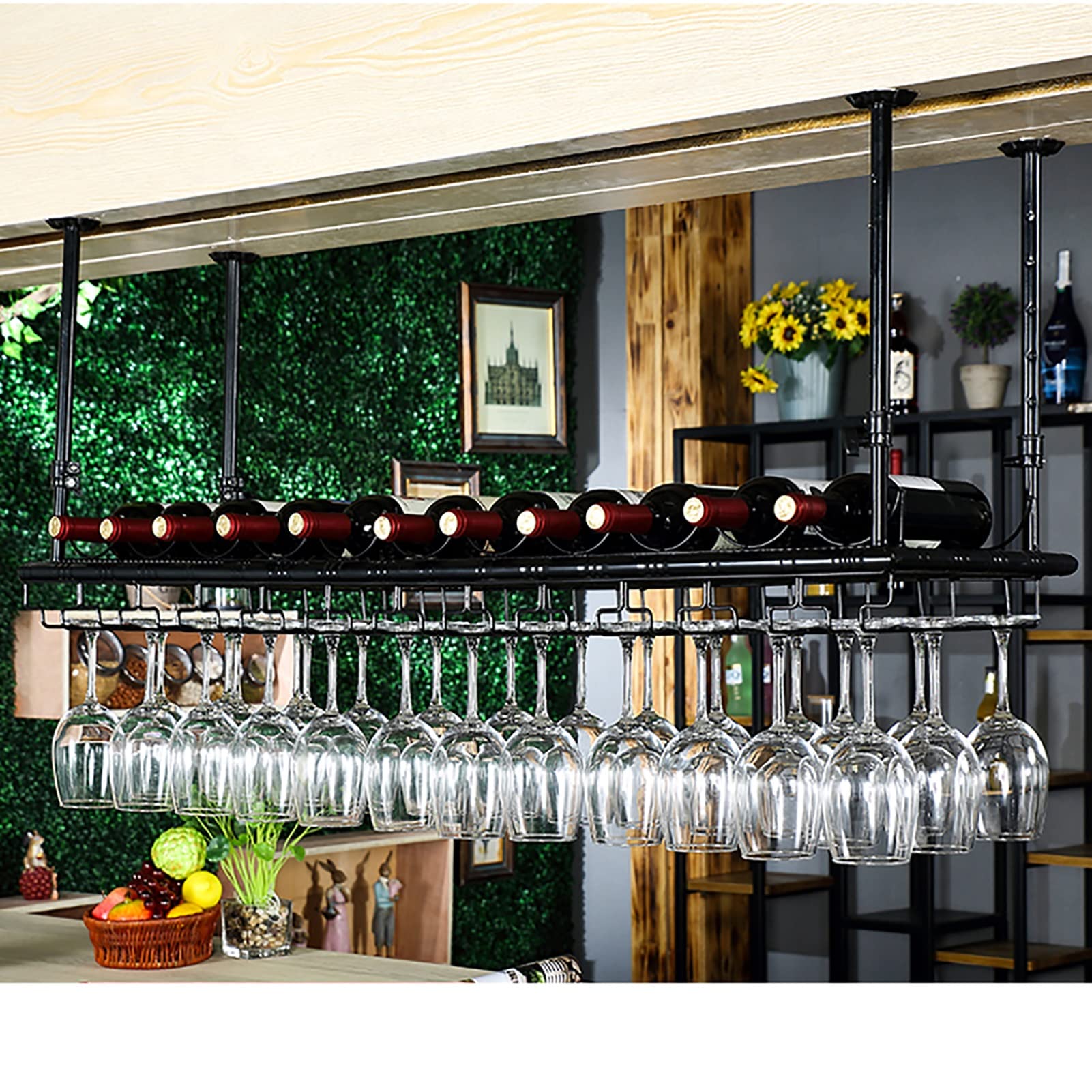 Support de bouteille de vin suspendu pour un rangement sans encombrement