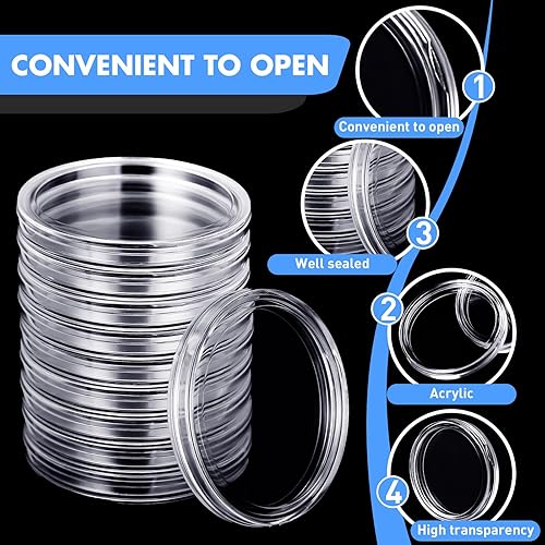 Miniatura 3 de Hicarer 400 cápsulas de plástico transparente para coleccionistas, protectores de monedas, estuche con caja organizadora de almacenamiento para