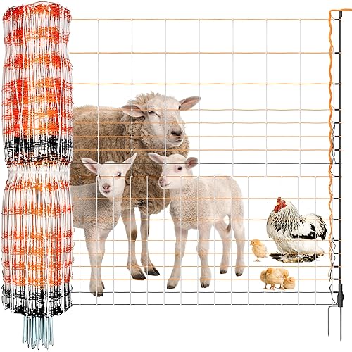 Pet & Livestock HQ Premium Electric Poultry Netting Fence – 48" x 164' Semi-Rigid, Pre-Assembled Portable Electric Fence for Chickens, Sheep & Goats