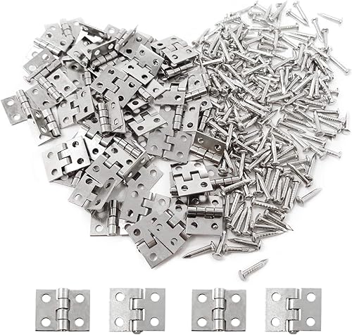 Miniatura 9 de Honbay Bisagras de casa de muñecas en miniatura, joyero, accesorios de hardware pequeño con 200 tornillos (dorado)