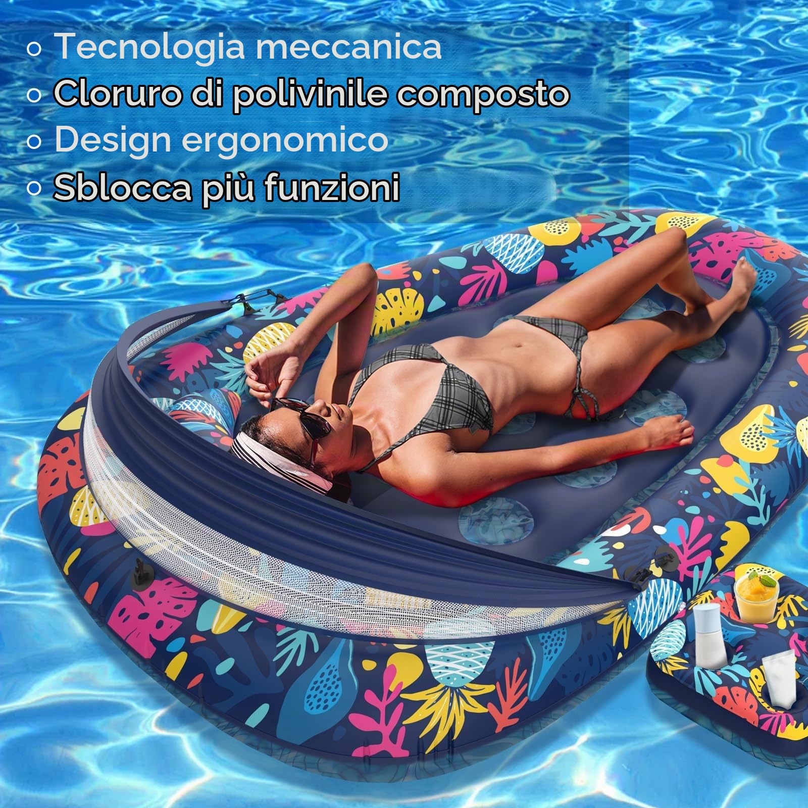 Galleggiante Da Piscina,4-in-1 Amaca Gonfiabile Mare,Poltrona Galleggiante,Amaca Galleggiante Mare,Poltrona Gonfiabile Piscina,Amaca gonfiabile,Poltrona Piscina,Gonfiabile Letto Galleggiante