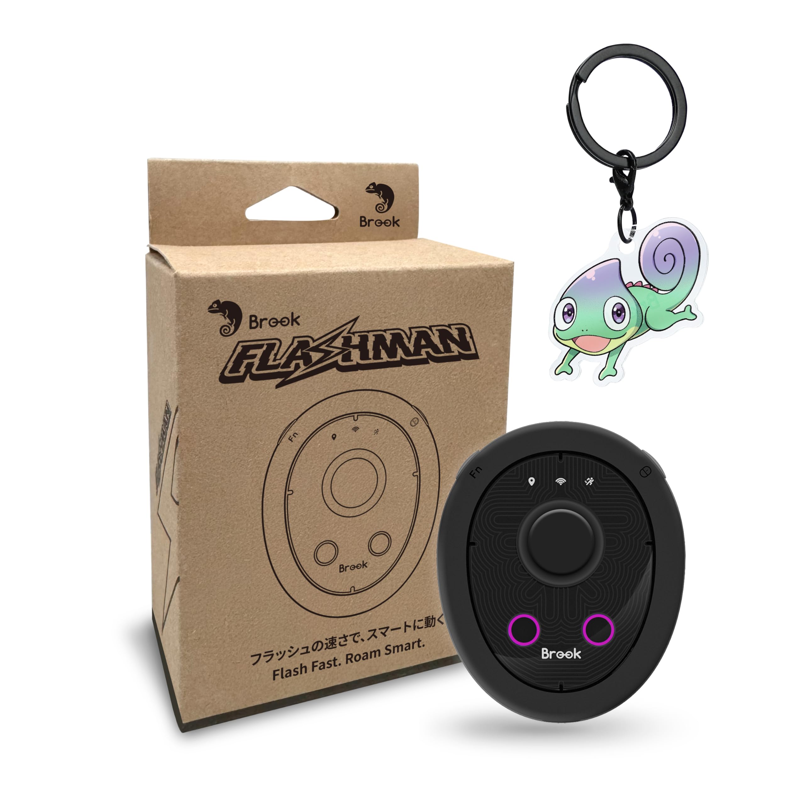 Brook Flashman - Joystick da gioco GPS virtuale per iPhone iOS, controller di posizione Bluetooth compatibile con Pocket Monster e Location Mobile Games, Smart Roaming, nessun jailbreak (versione