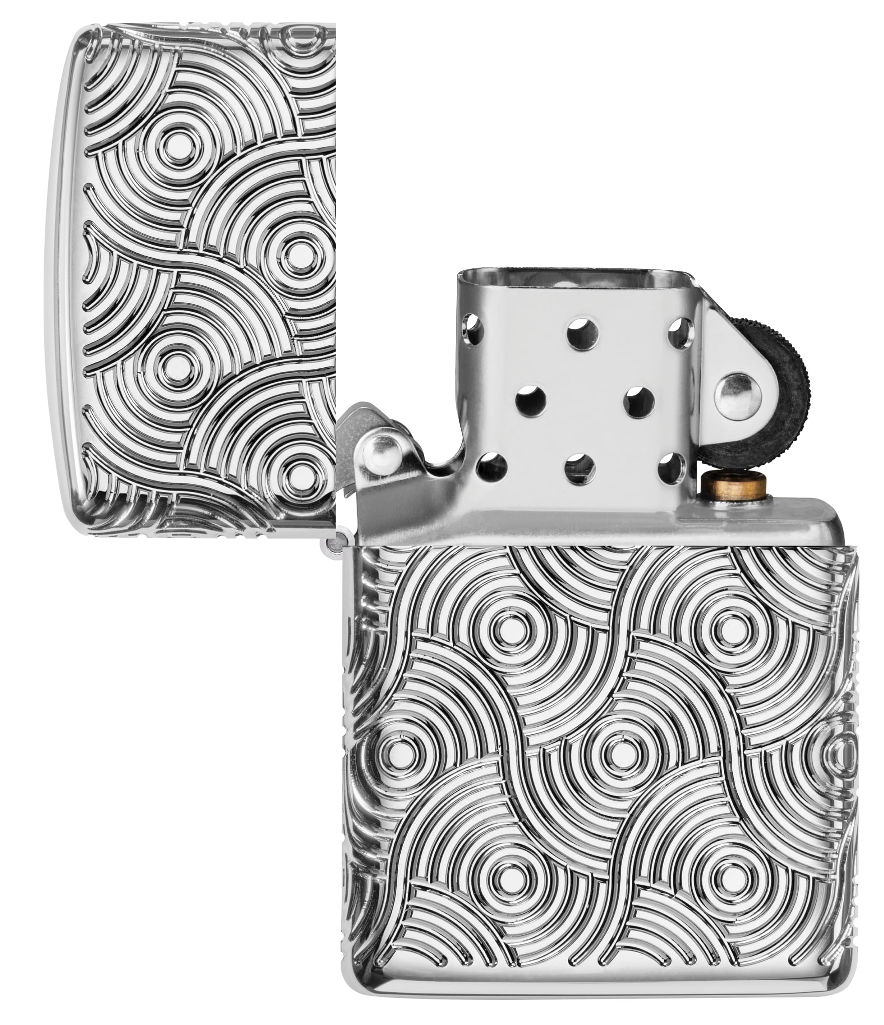 Zippo Briquet tempête Abstract Waves, Vagues abstraites, Chrome Poli Armor, Multi Coupe, Rechargeable, réutilisable, Design Coupe-Vent, boîte Cadeau, fabriqué aux États-Unis