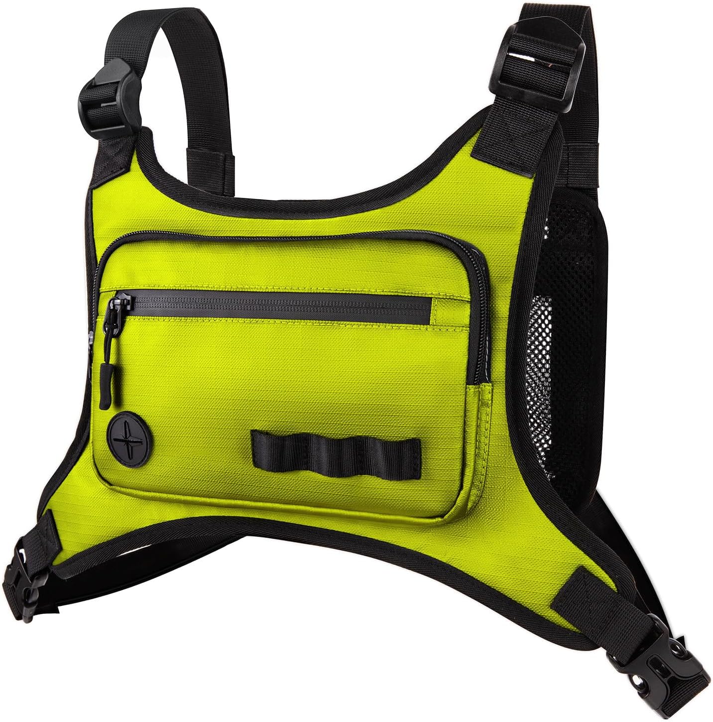 KINGSLONG Running Chest Pack for Men Women, Lightweight Tactical Vest Bag with Phone Pocket, Water-Resistant EDC Utility Pack for Hiking, Cycling, Workouts, Yellow