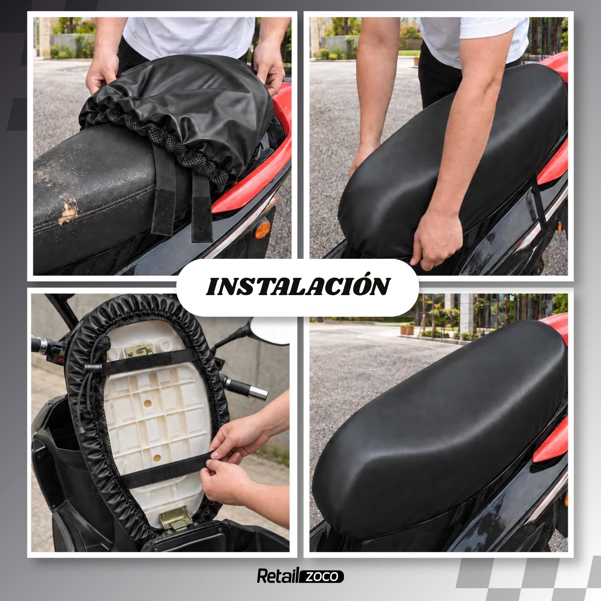 Funda para Asiento de Moto Ajustable de 95 a 115 cm - imagen 4