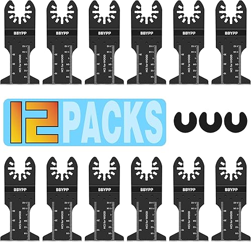 12 hojas de sierra oscilantes, cuchillas multiherramienta universales profesionales de 1-34 pulgadas para madera, plástico, metal suave, hojas de