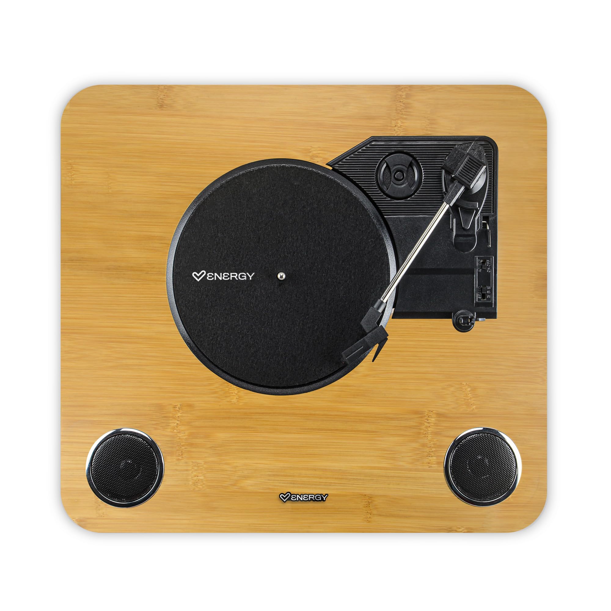 Energy Sistem BambooSpin Tourne-Disque Puissance 10 W, Lecture à 33/45/78 TR/Min, Fonction Auto-Stop et connectivité Bluetooth in&Out- RCA et USB Player/Encoder