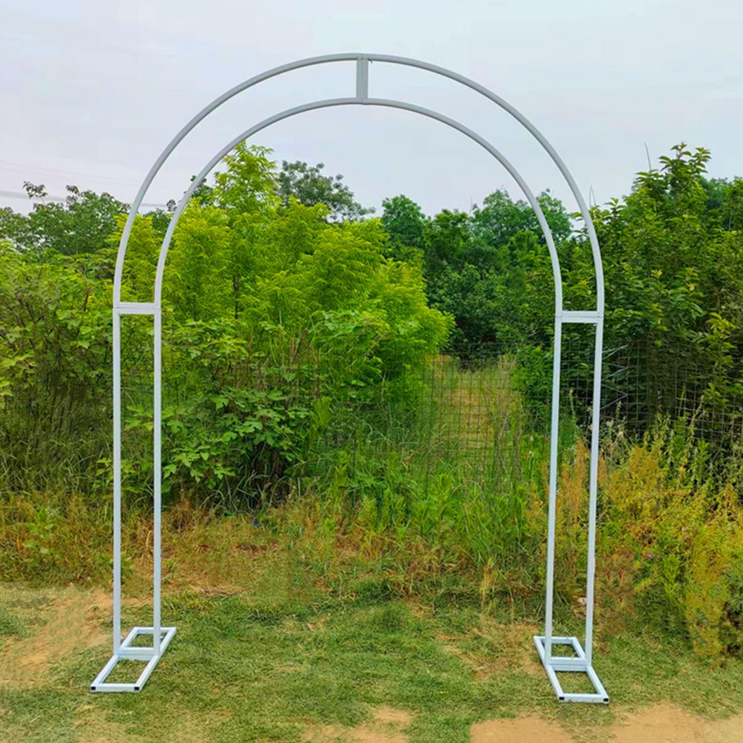 Metalowy stojak na tło, pergola łukowa na zewnątrz, do rustykalnych dekoracji ślubnych, na imprezę domową