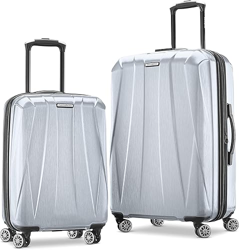 Samsonite Centric 2 Hardside Expandable Luggage with Spinner Wheels, Silver, 2-P