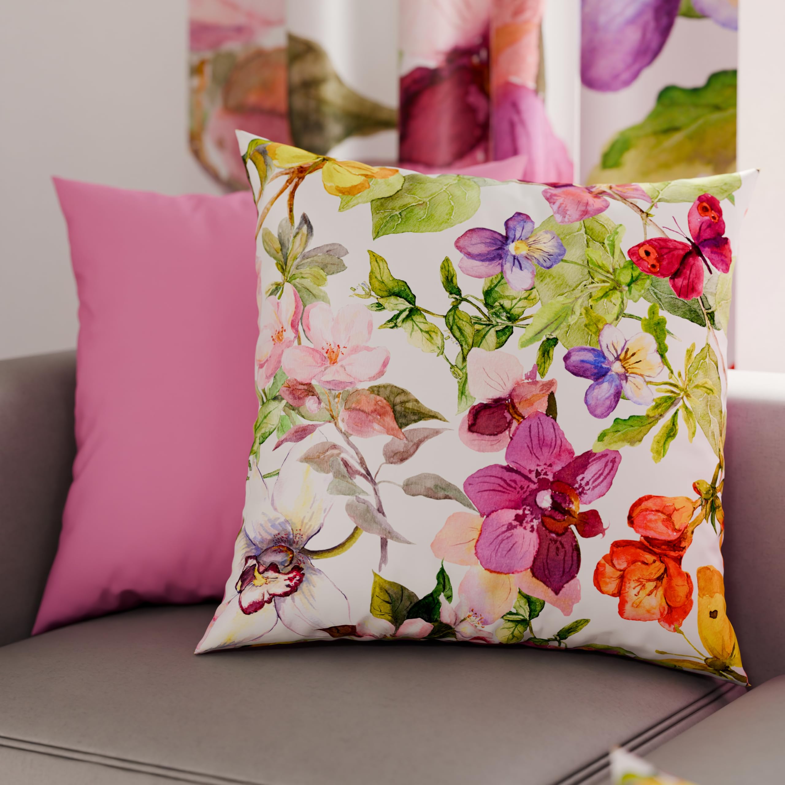 PETTI Artigiani Italiani - Kissenbezüge für Bett, 2er-Set Kissenhüllen 40x40 cm, Kissenbezug aus hypoallergener Mikrofaser, Made in Italy, Muster Farfalle