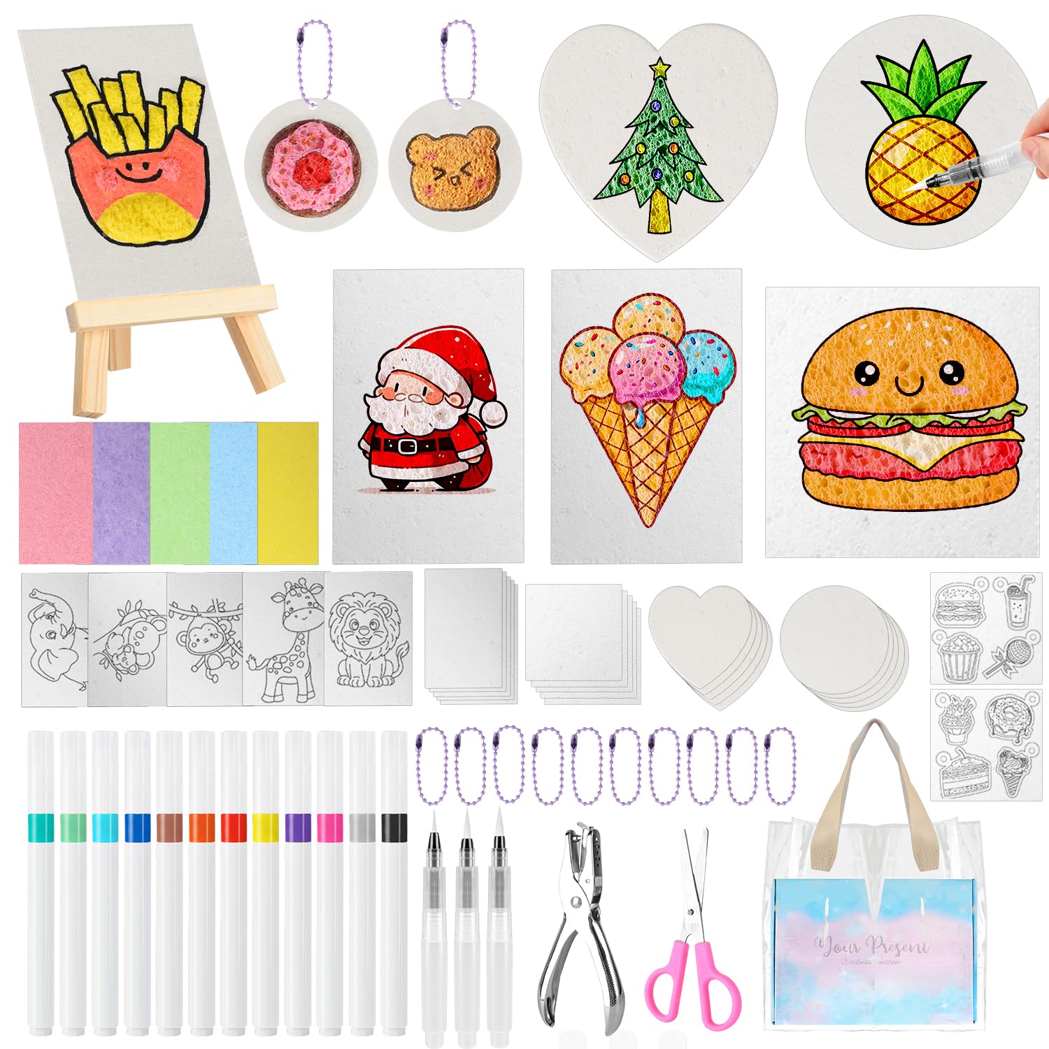 Fantspati Pittura con Texture in Schiuma, Magic Puffy Paint, 3D Carta con Texture in Schiuma Magica con 12 Pezzi Pennarelli Colorati, Kit di Pittura per Bambini, Regalo per Bambini Compleanno Natale