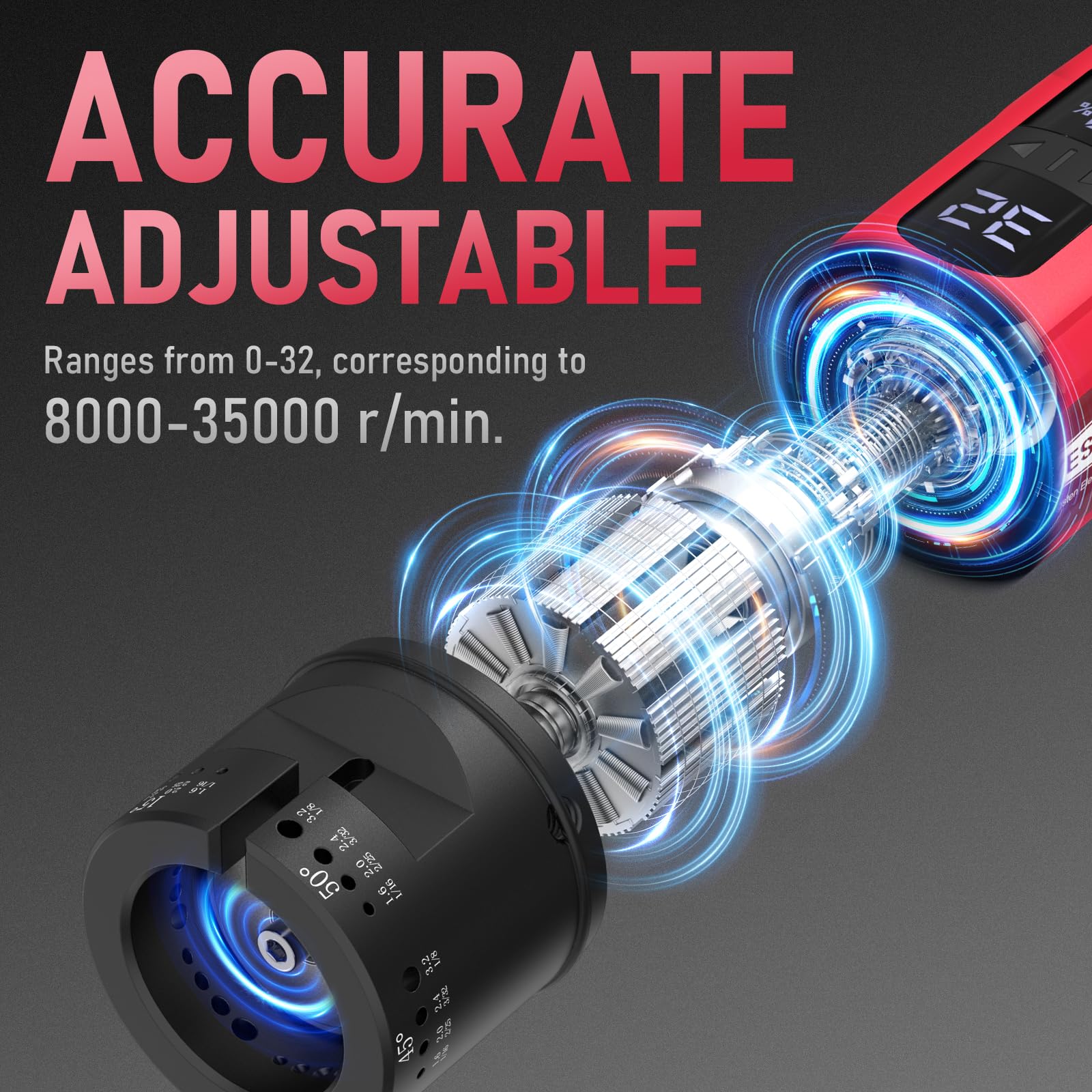 YESWELDER Affilatrice a elettrodo in tungsteno per saldatura TIG, portatile elettrico con display a LED, strumento rotante senza fili per saldatura TIG con scanalatura piatta per blocco di macinazione