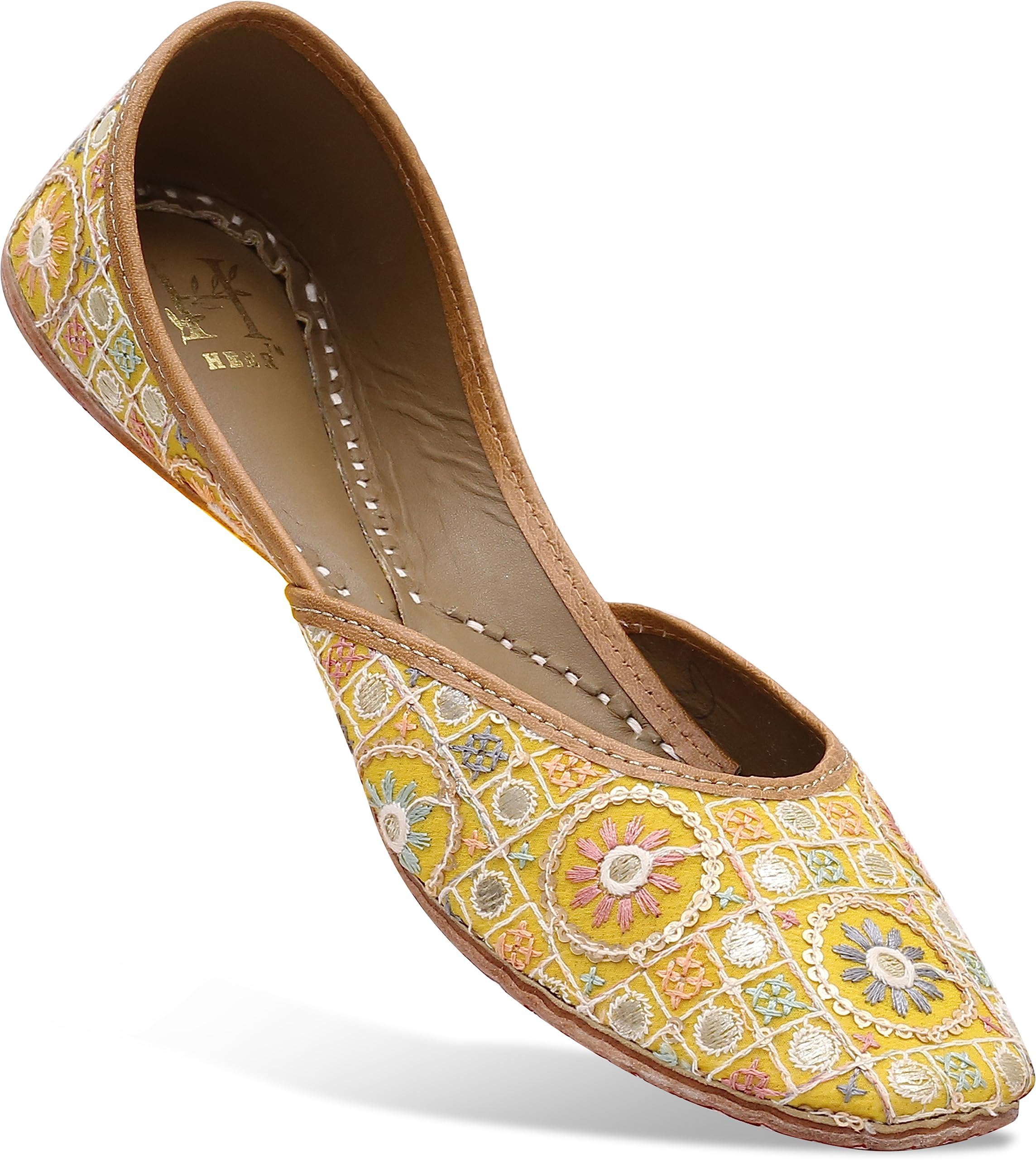 Women's Genuine Soft Leather Juttis |Casual Punjabi Jutti for Ladies | Bridal Mojari for Girls Golden-image-45