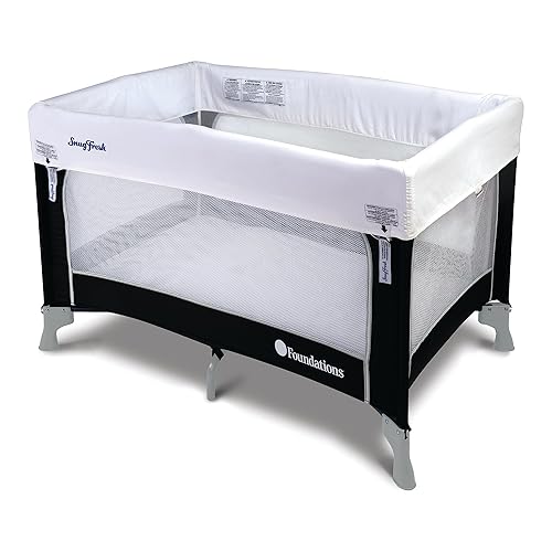 Foundations SnugFresh Celebrity - Patio de juegos para bebés, de grado comercial con funda lavable, plegable y portátil para bebés y niños pequeños,