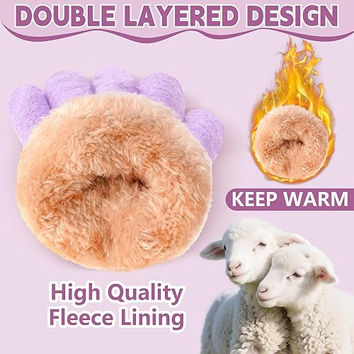 Miniatura 4 de Juego de 3 piezas de gorro de invierno para niños, bufanda y guantes para niños de 2-6-10-14 años, conjuntos de punto grueso y cálido con forro