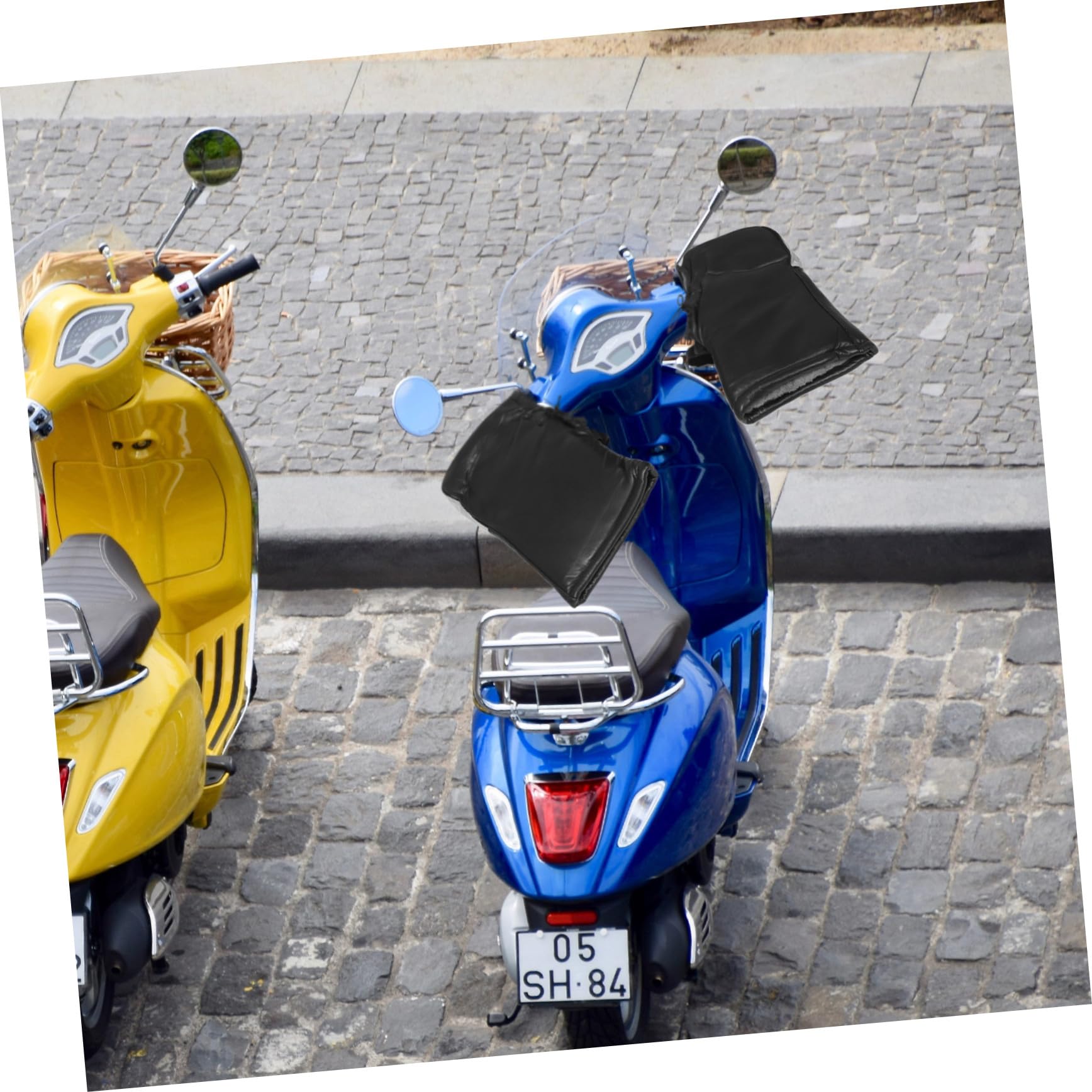 ABOOFAN Guanti da Moto Invernali in Pelle Pu e Poliestere, Regolabili 2 Pezzi per Moto Elettriche e Bici