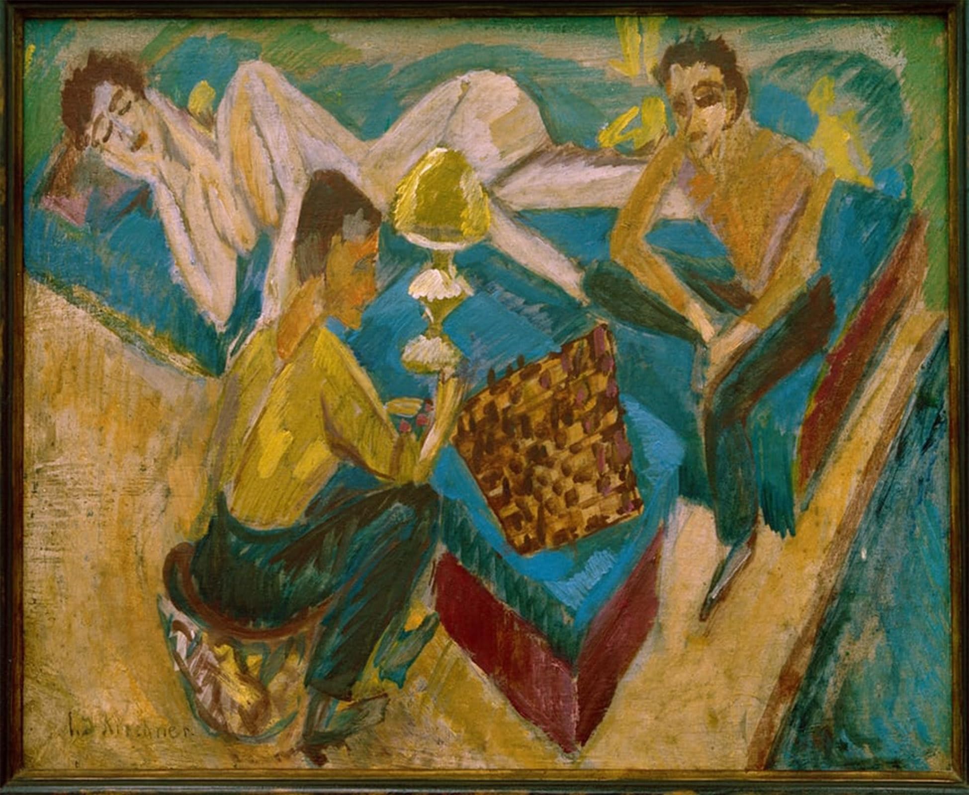 POSTERIIk Famous Modern Artwork Art Mural Czardas Dancers by Ernst Ludwig Kirchner Oil Paintings Pictures for Home Decor 60x90cm