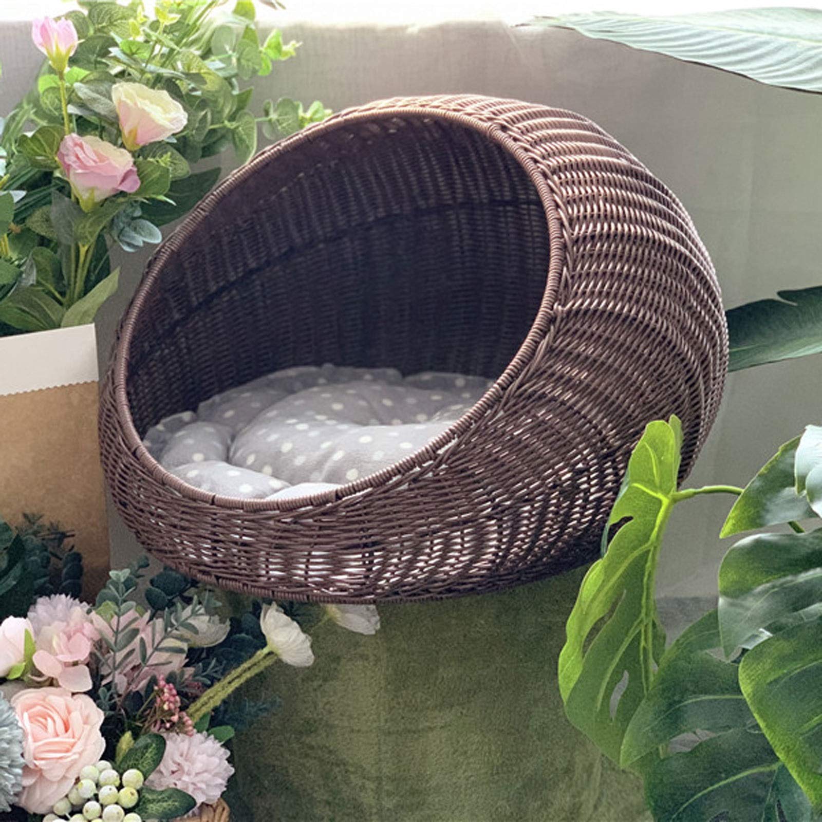 Hunde und Katzen Pet Pad Rattan-runder Bett für Katzen oder kleines Hundekorb Haustierhaus, Früchte und dekorative Sammlungen in Küchen und Wohnbereiche. Haustierbett